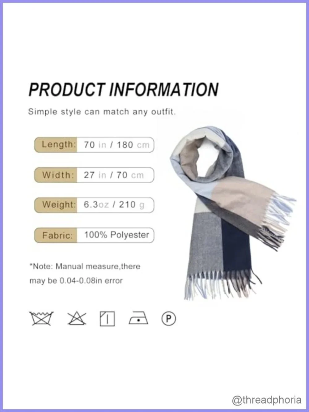 Women's Plaid Tassel Scarf Shawl Wrap Cashmere Feel Lightweight Warm Winter